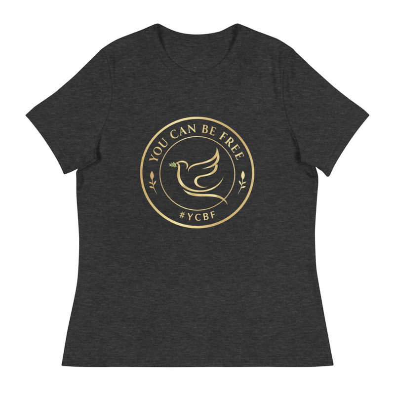 YCBF Women's Gold Freedom Emblem Tee – XL, Dark Grey Heather