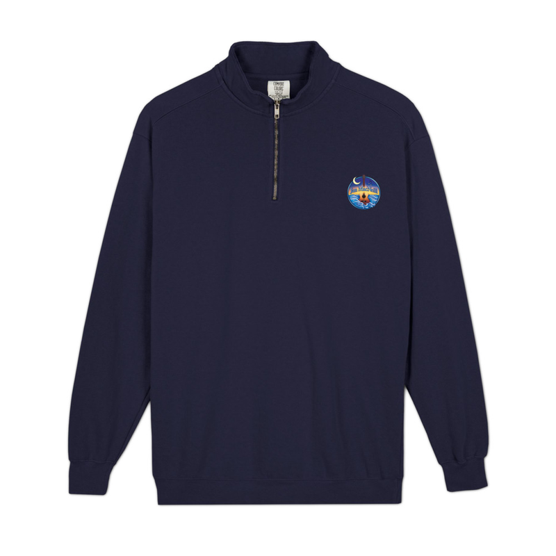 Unisex garment-dyed quarter-zip sweatshirt