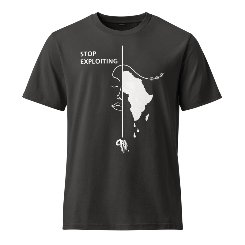Stop Exploiting Off Black Vintage T-Shirt 