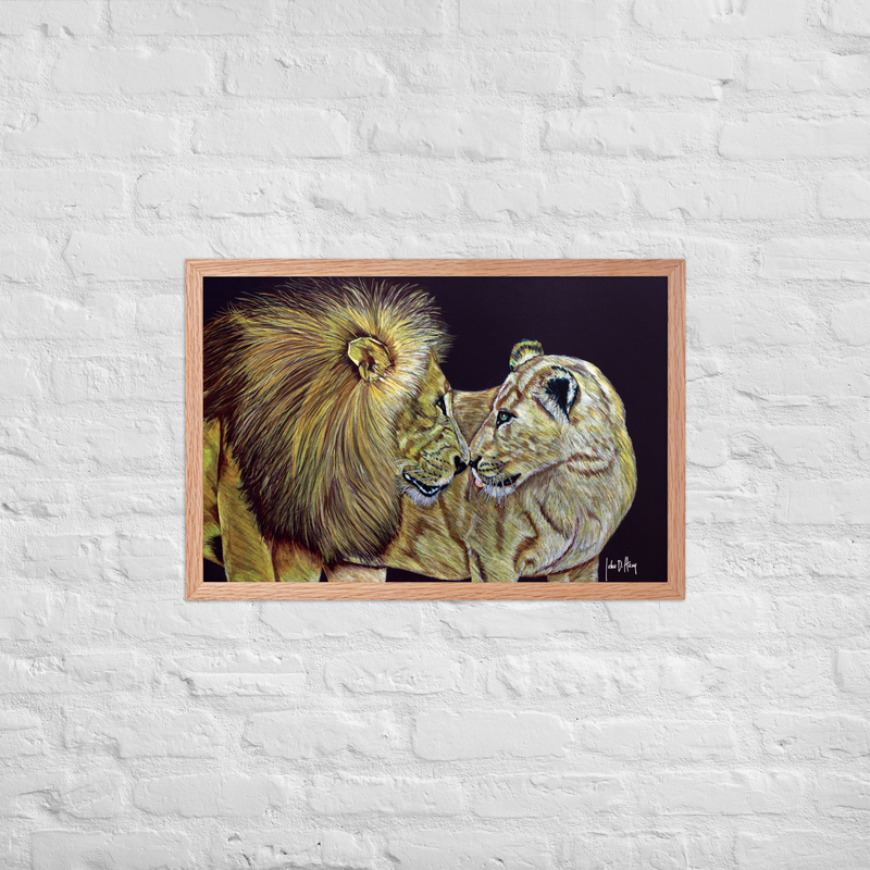 Love Story Framed Poster – 20″×30″, Red Oak