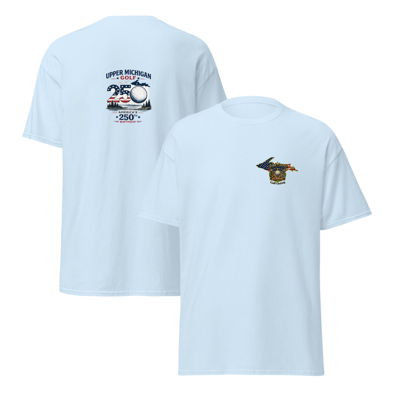 Alger County Veteran's Gol Outing Logo #5 Unisex classic tee – L, Light Blue