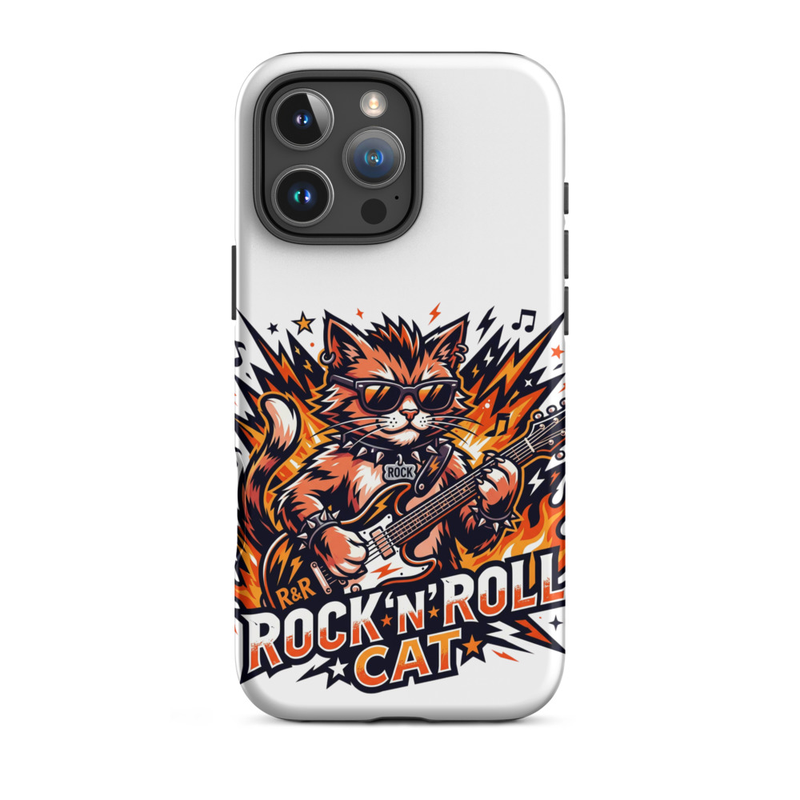 Tough Case for iPhone®: Rock N Roll Cat – iPhone 16 Pro Max, Matte