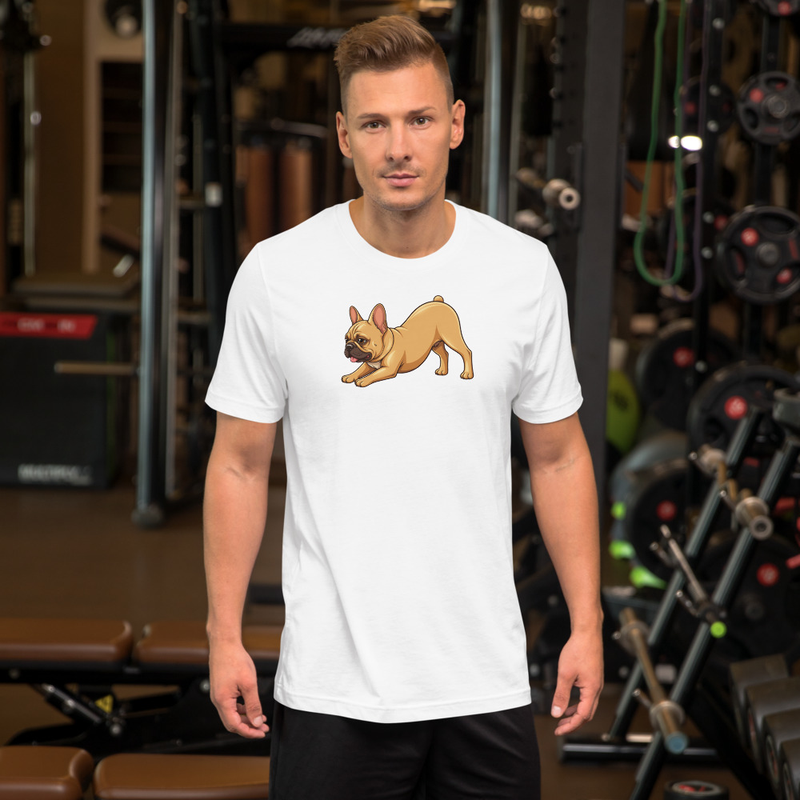 Downward Dog Frenchie Unisex T-Shirt — French Bulldog