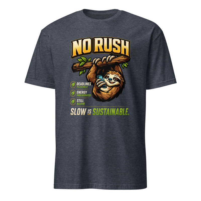 NO RUSH Tee – 3XL, Heather Navy