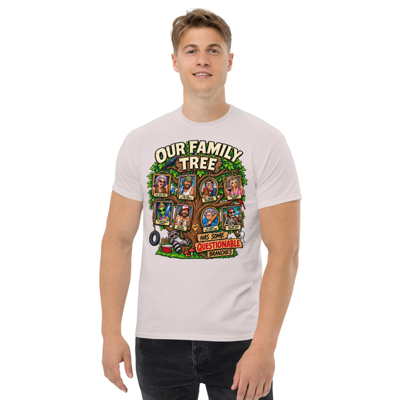 Questionable Family Tree - Unisex classic tee – 2XL, Ice Grey