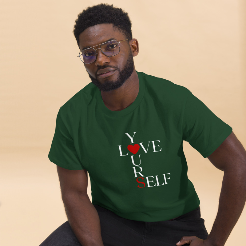 Love Yourself Men's dark classic tee – XL, Forest Green