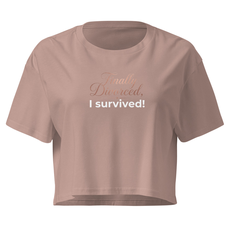 Finally Divorced I Survived Crop Top | Breakup Gift | Soft Cotton  – Image 3
