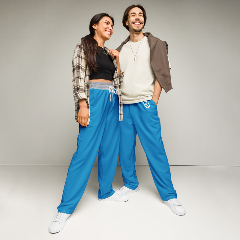 Kicxs Wide-Leg Joggers - Lt Blue/Silver