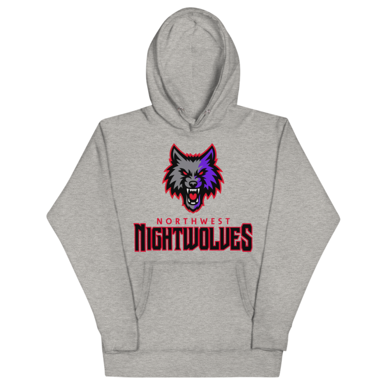 Northwest Nightwolves - Purple Logo Hoodie – XL, Carbon Grey