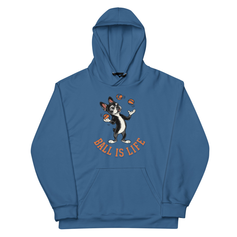 "Ball is Life" Men's Cotton Hoodie (Blue)