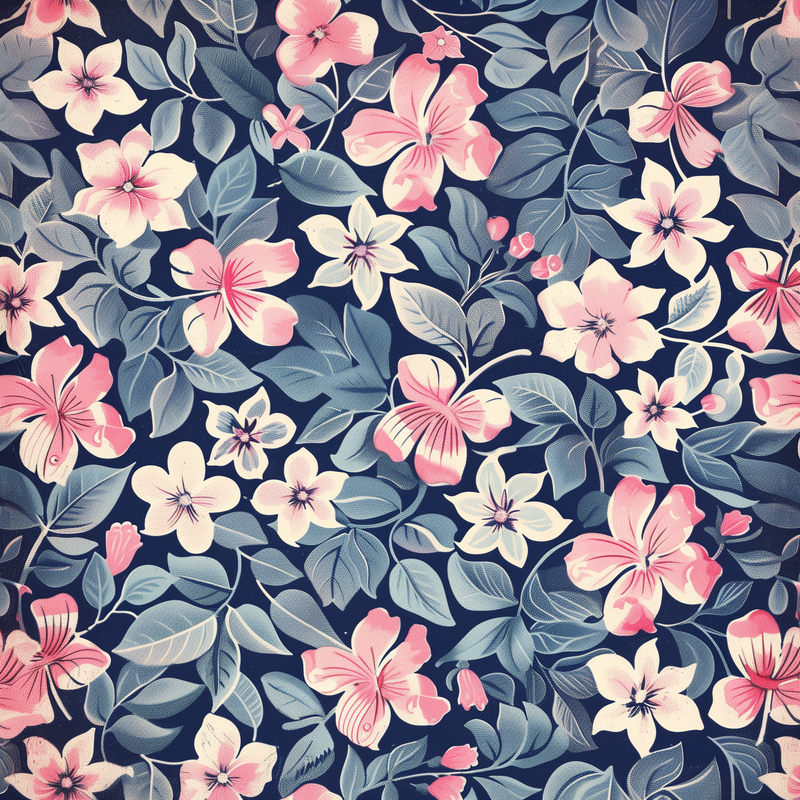 Pink & Blue Floral Flip-Flops House or Outdoor Slippers