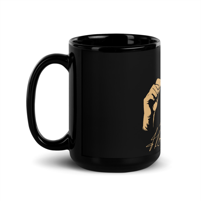 Cowboy Silhouette Black Glossy Mug – 15 oz, Black