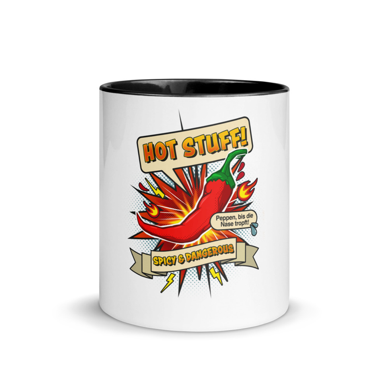 Peppen, bis die Nase Tropft! HOT STUFF Tasse mit farbiger Innenseite