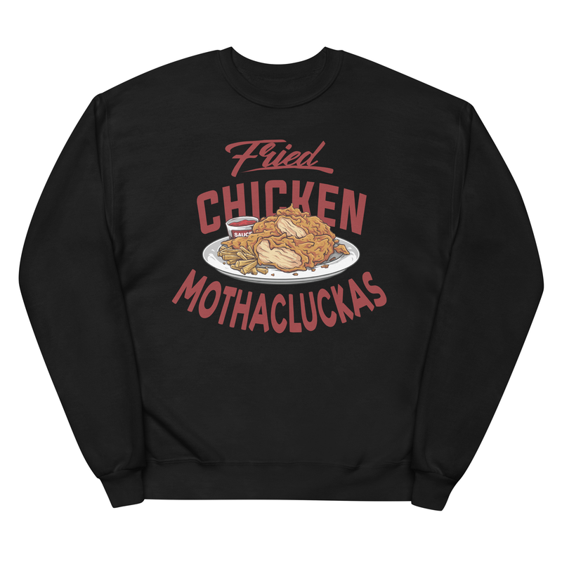 Fried Chicken Mothacluckas - Premium Unisex Sweatshirt - Grilled, foodie, food lover, bbq lovers, bbq, aprons, apron, fried chicken apron,