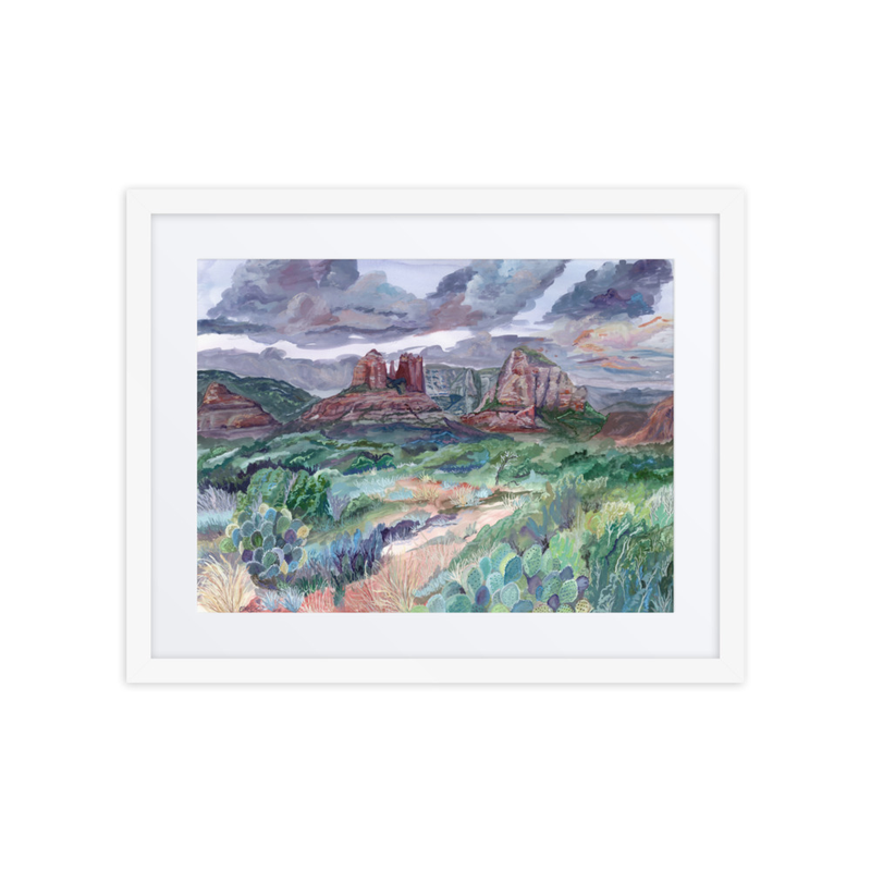 Framed & Matted Print – 16″×20″, White