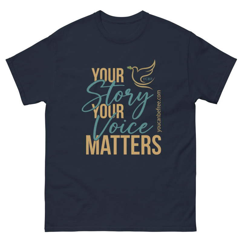Your Story | Your Voice Matters Unisex T-Shirt – S, Navy