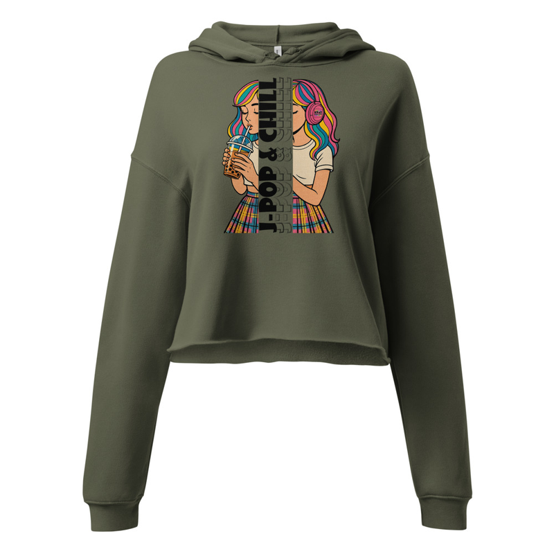 J-Pop & Chill Crop Hoodie