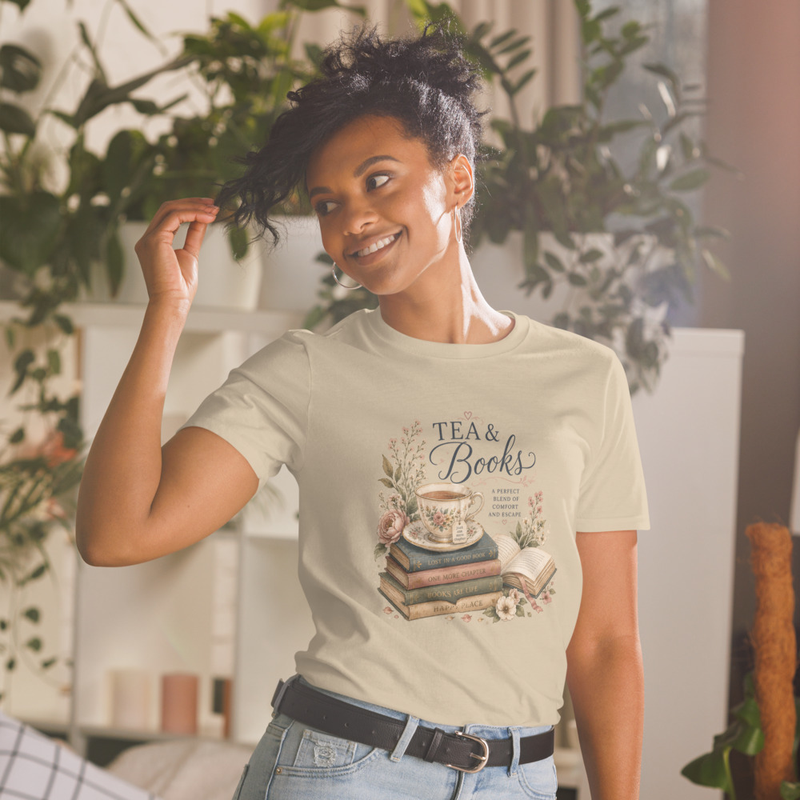 Tea & Books Short-Sleeve Unisex T-Shirt