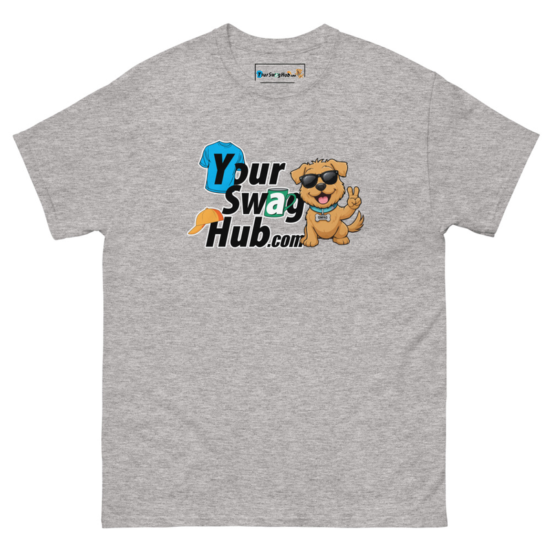Your Swag Hub Stacked Classic Tee – S, Sport Grey