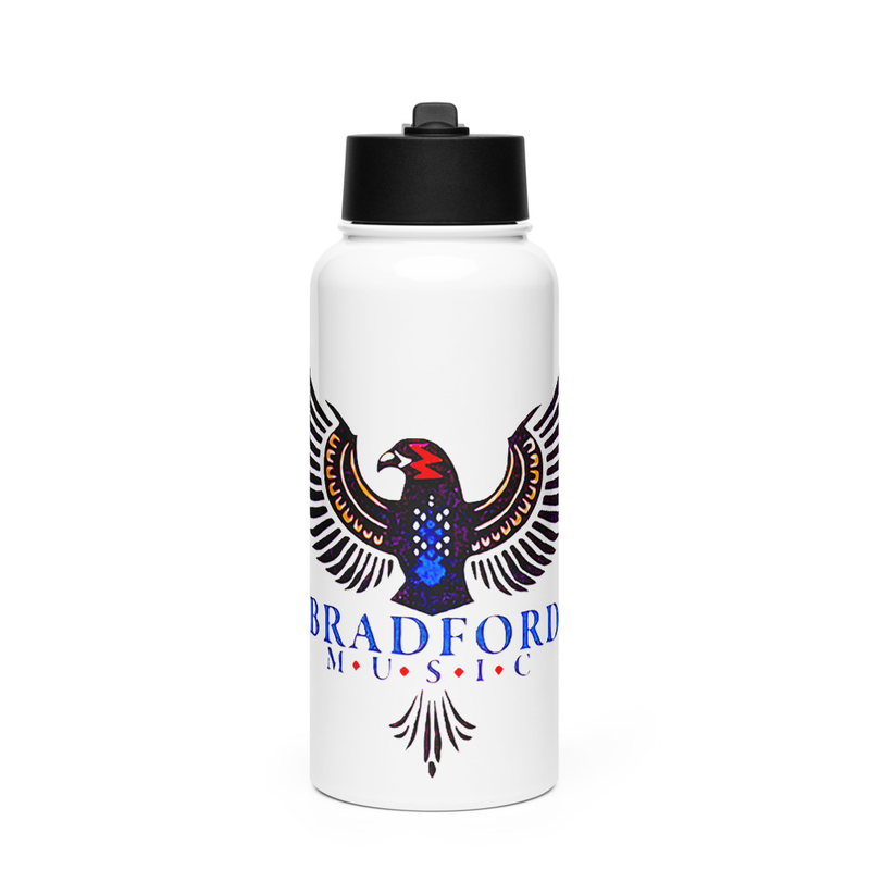 Stainless steel water bottle with a straw lid
