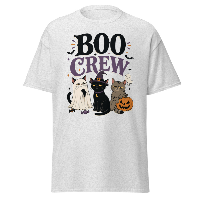 Boo Crew Cat Tee in Ash
