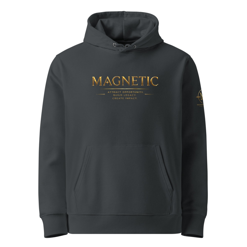 Magnetic (Unisex essential organic hoodie) – 2XL, India Ink Grey