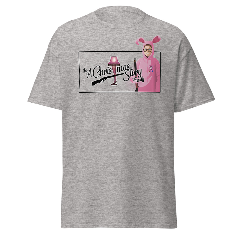 Pink Bunny Nostalgia Tee — Custom Made by: A Christmas Story Family™ – S, Sport Grey