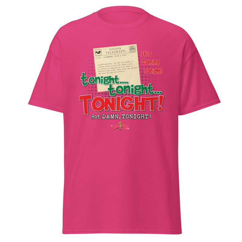 "Tonight Tonight Is The Night!” - Telegram T-Shirt Christmas Story Family Style – XL, Heliconia