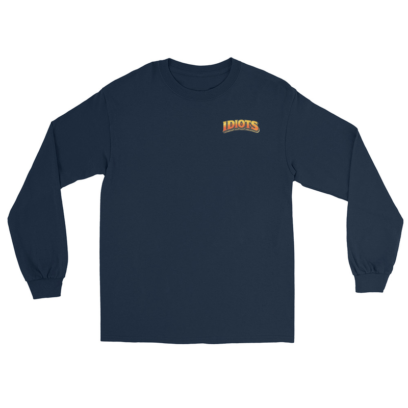 IDIOTS Classic Unisex Long Sleeve Shirt – XL, Navy
