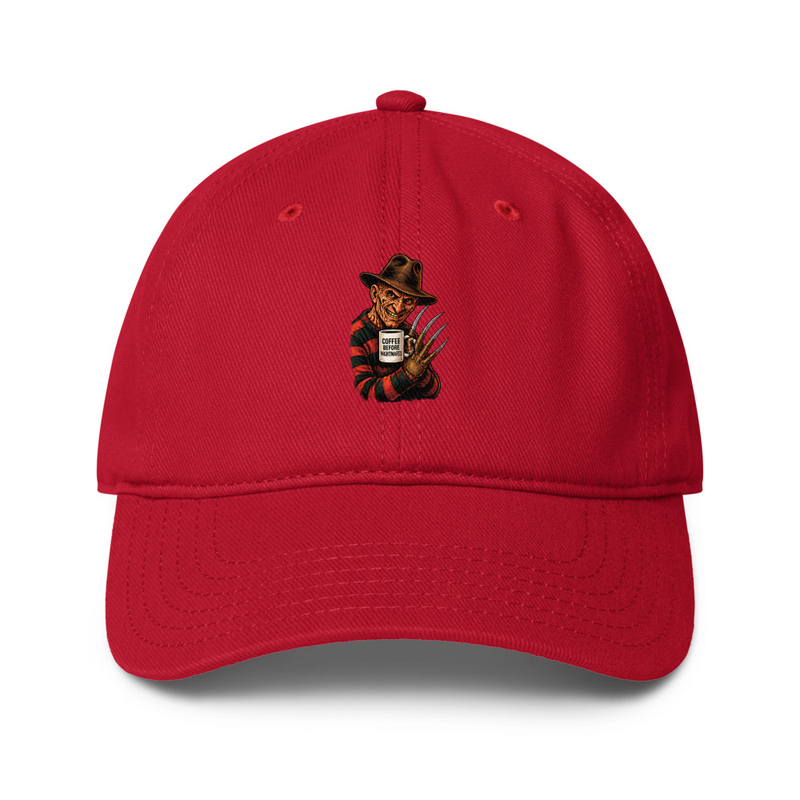 Coffee before Nightmares Low-profile baseball cap – One size, Red