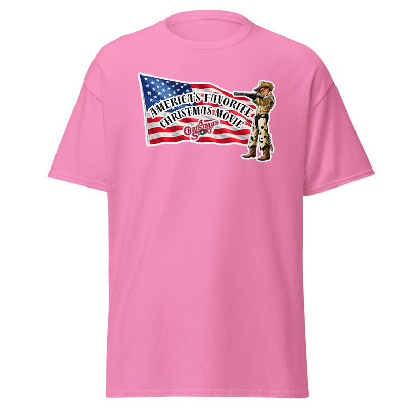 America's Favorite Christmas Movie Flag  With Ralphie T-Shirt – XL, Azalea