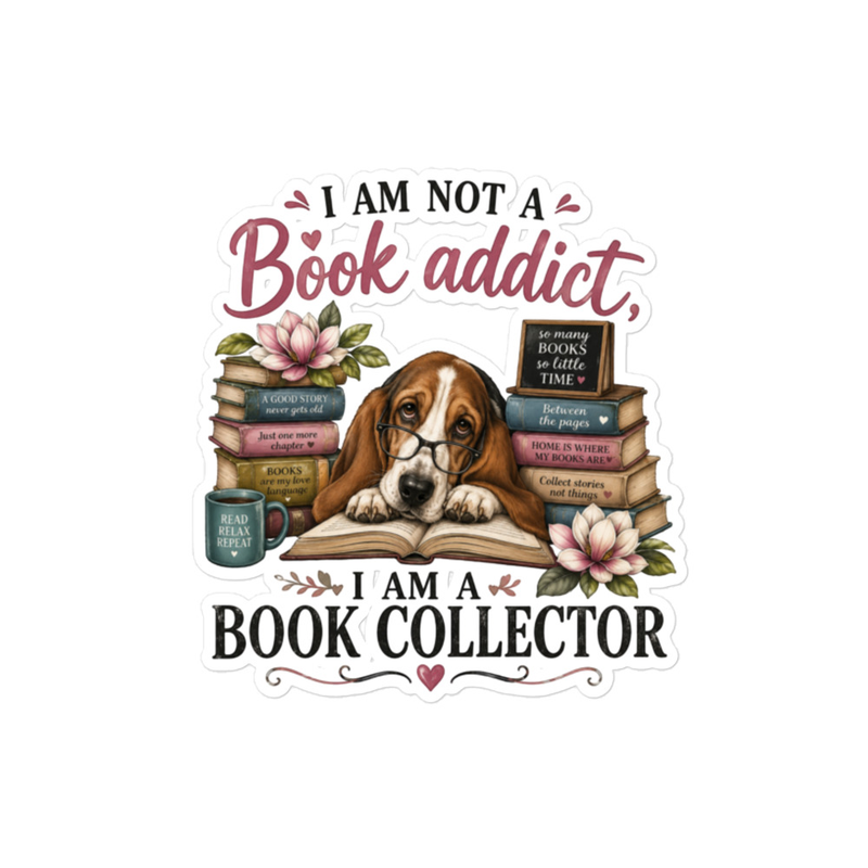 Book Addict Kiss-cut vinyl decals – 8″×10″, Satin