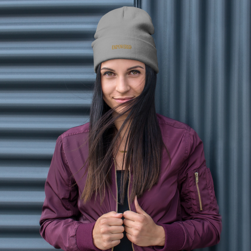 Empowered Collection | Soul Threads Embroidered Essential Beanie – One size, Gray