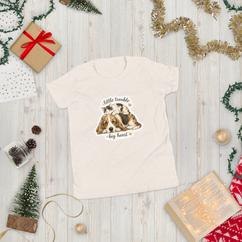 Little Trouble Big Heart Youth Short Sleeve T-Shirt