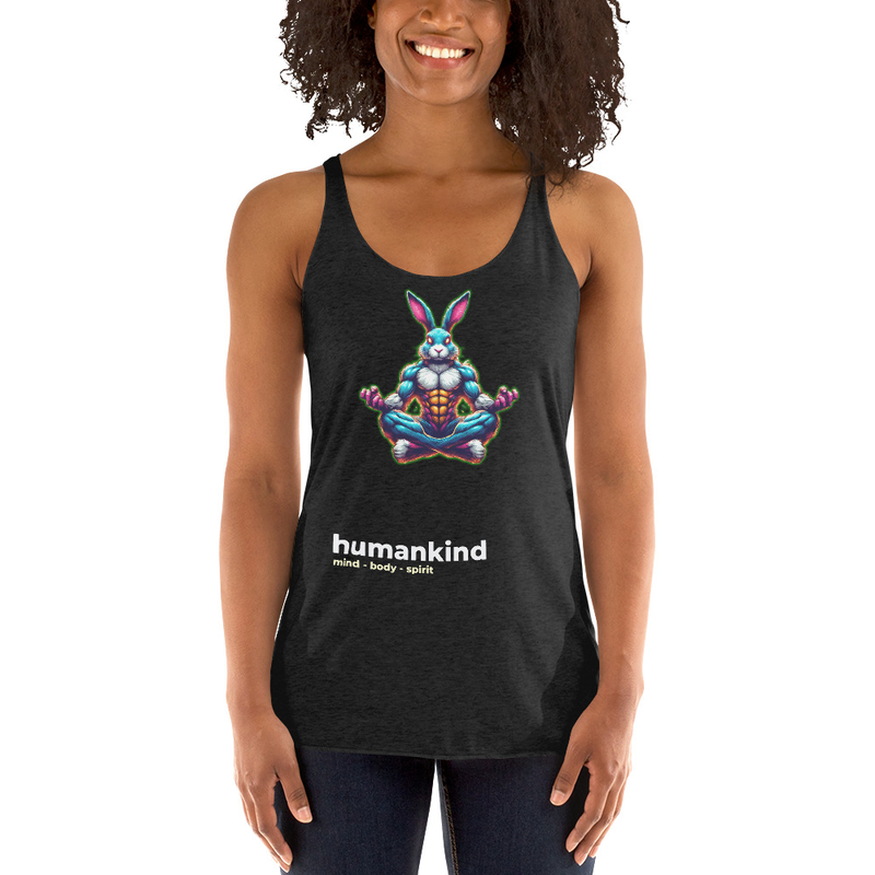 meditation rabbit women's racerback tank