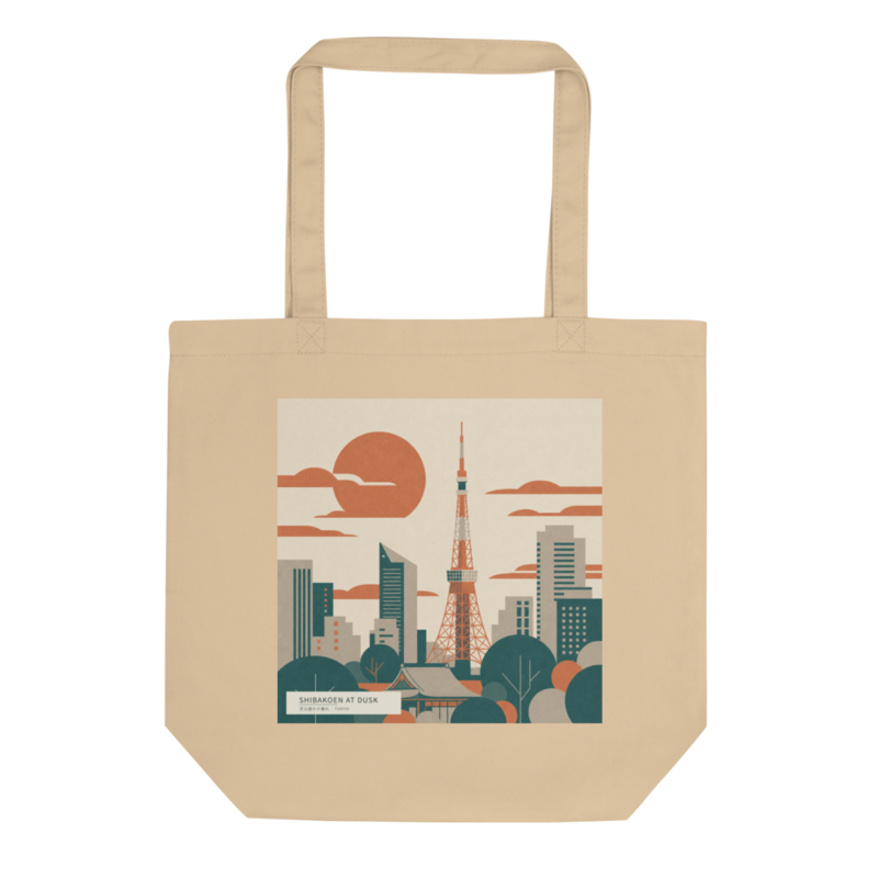 Shibakoen at Dusk tote bag