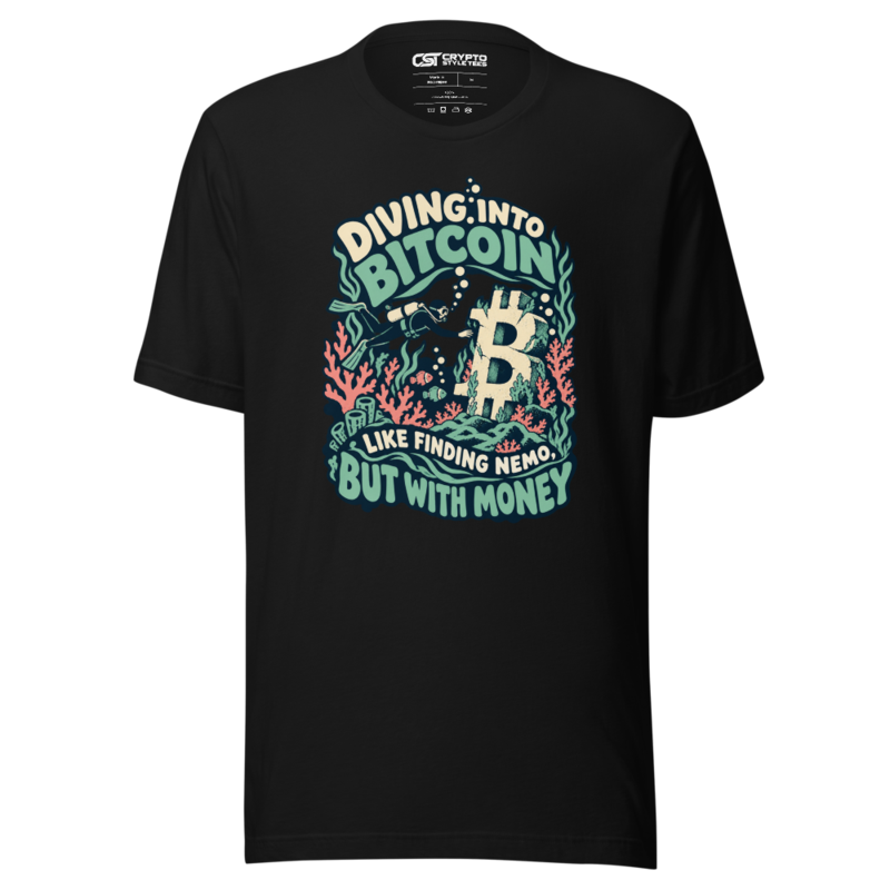 Diving into Bitcoin Like Finding Nemo, But with Money T Shirt