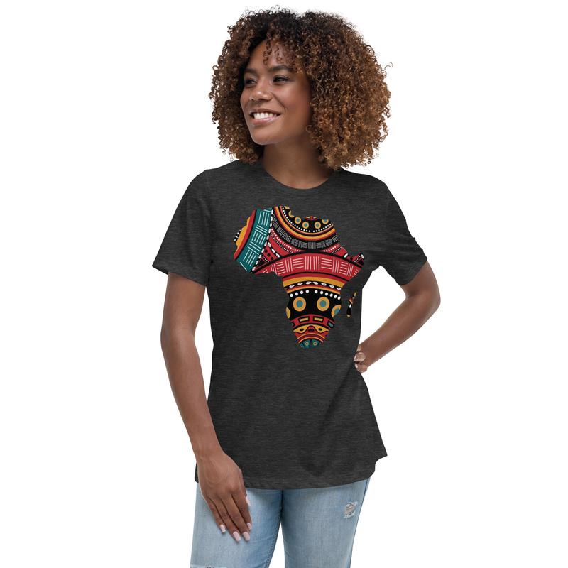 AFRIKA Women's Relaxed T-Shirt – S, Dark Grey Heather