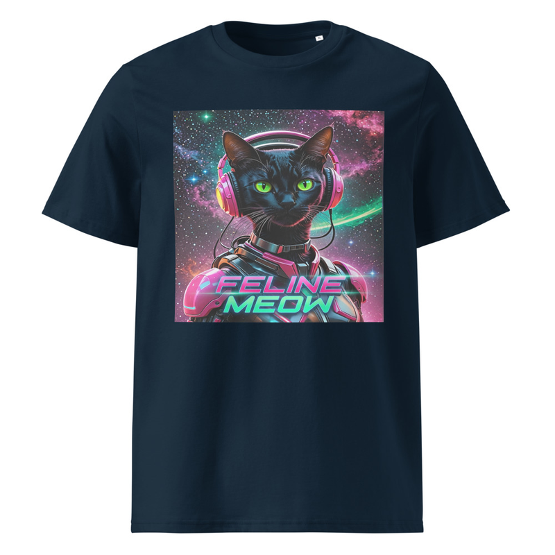 Feline Unisex organic ribbed neck t-shirt