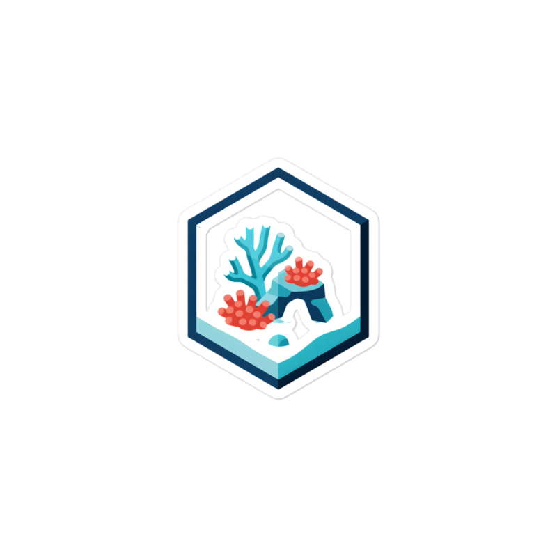 Iso Glass Reef Cube Sticker (Artist Series) mockup