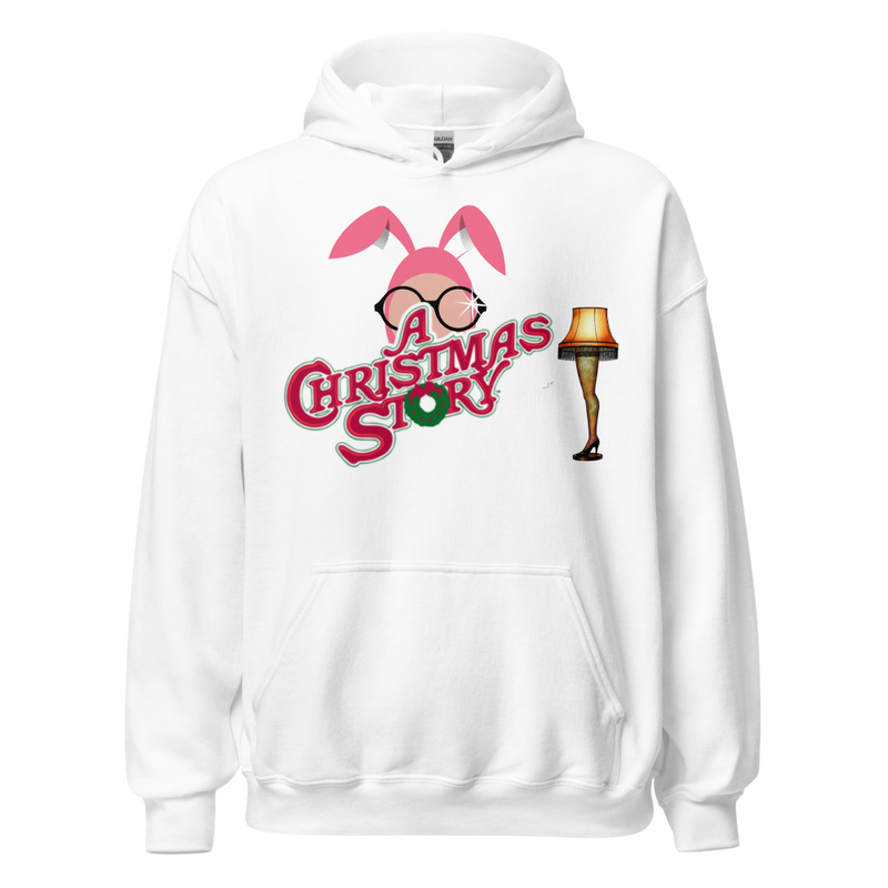 Right one“The A Christmas Story Family” Bunny Suit Logo Hoodie ✨ – S, White