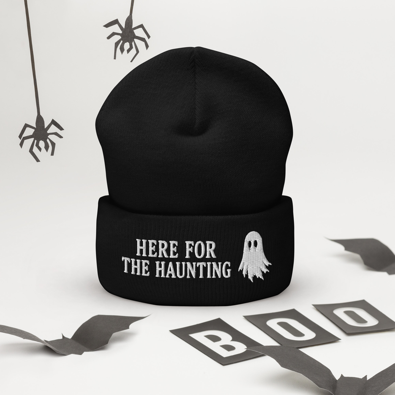 Here for the Haunting Embroidered Beanie