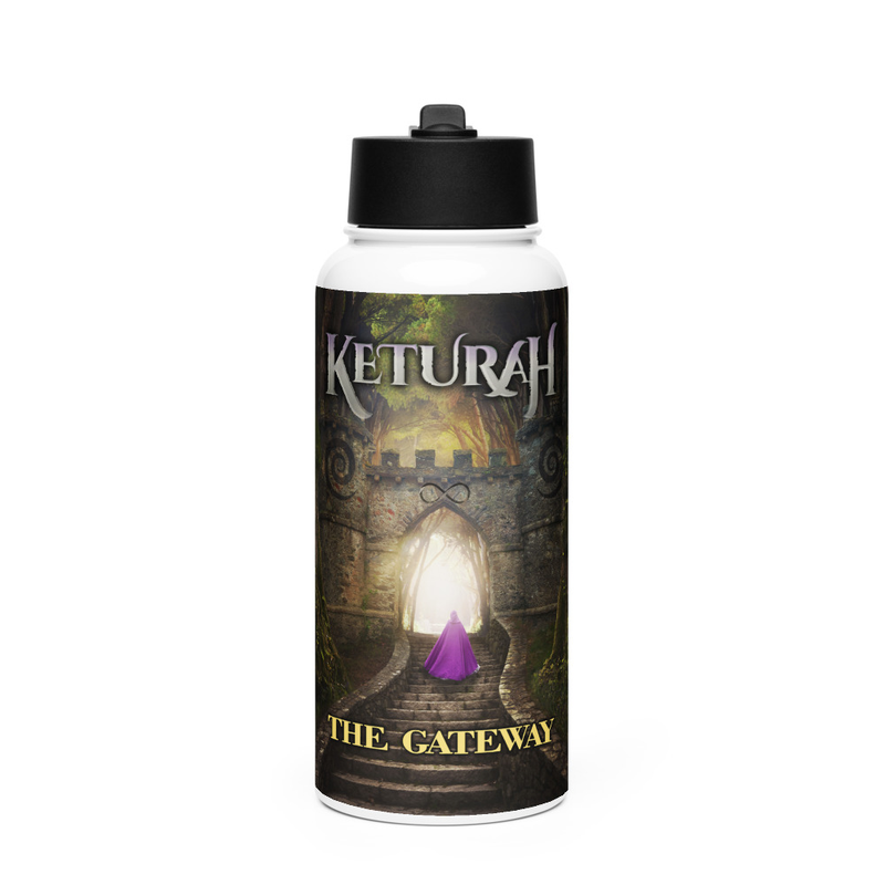"The Gateway" - Stainless steel water bottle with a straw lid
