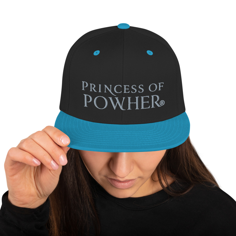 PowHer™ Snapback Hat – One size, Black/ Teal