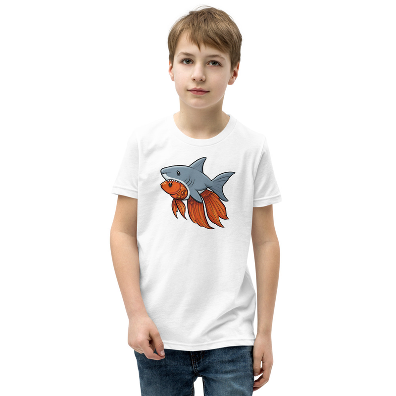 Fantail Goldfish in Shark Costume Youth Tee