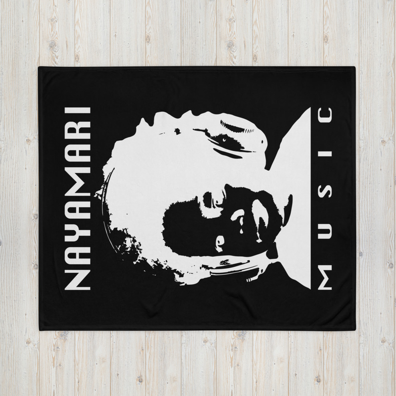 Black Throw Blanket (Nayamari White)