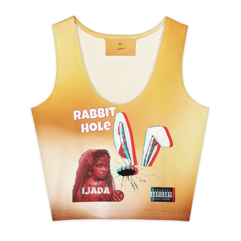 Cotton "Rabbit Hole Album" crop top