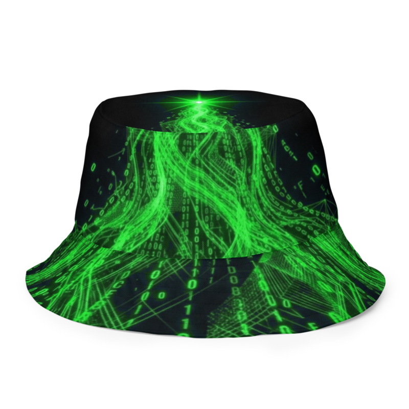 Uncle Benny ® Data Stream IBM Quantum Computer Bucket Hat Neon Green EST. 2020