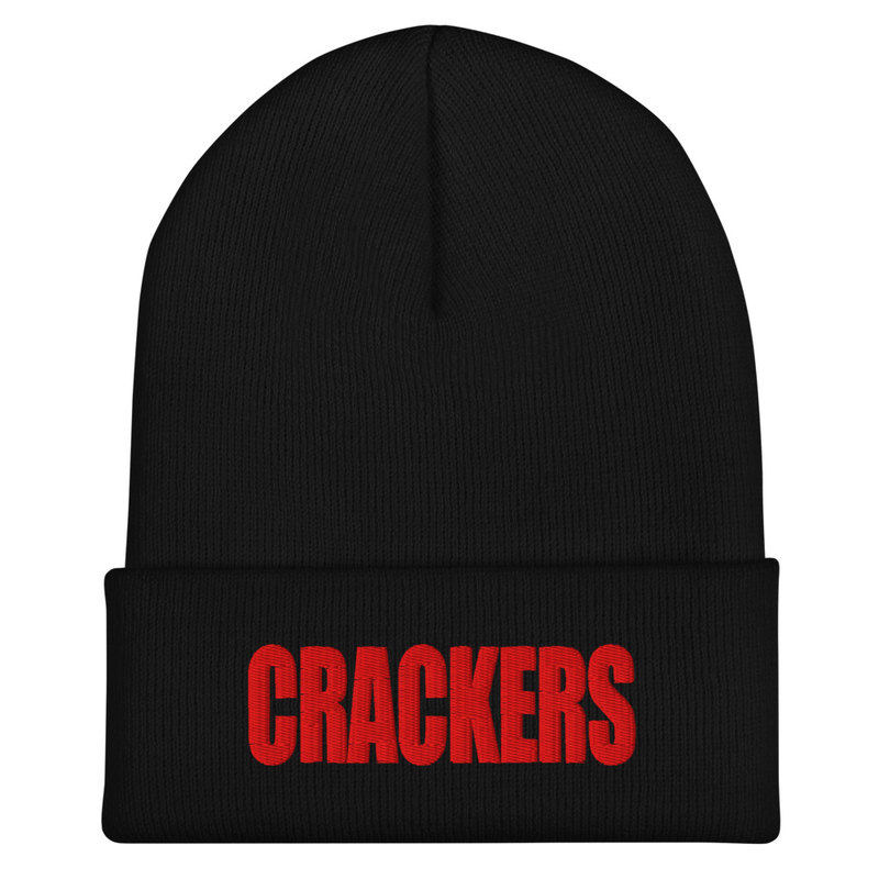 CRACKERS logo cuffed beanie