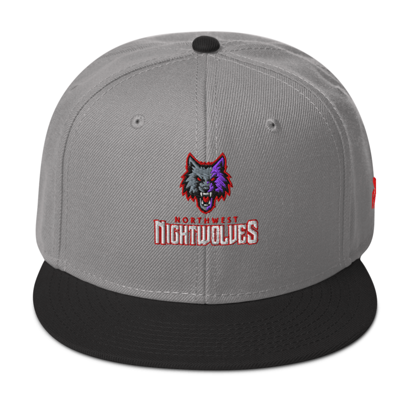 Northwest Nightwolves - Logo Snapback Hat – One size, Black / Gray / Gray